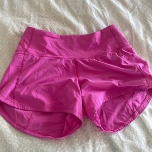 sonic pink speed up shorts lululemon size 0
